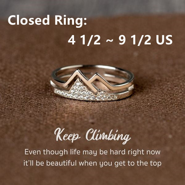 Keep Climbing Pave Mountain Ring - Faith Moves Mountains Sterling Silver Ring - LV0108