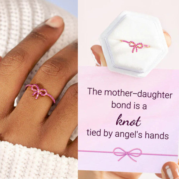 Pink Pave Bow Ring - 925 Sterling Silver Ring - Gift For Women - LV0317