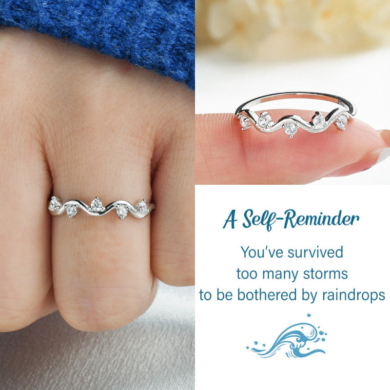 You’ve Survived Too Many Storms Wave Ring - Sterling Silver Ring - LV0206