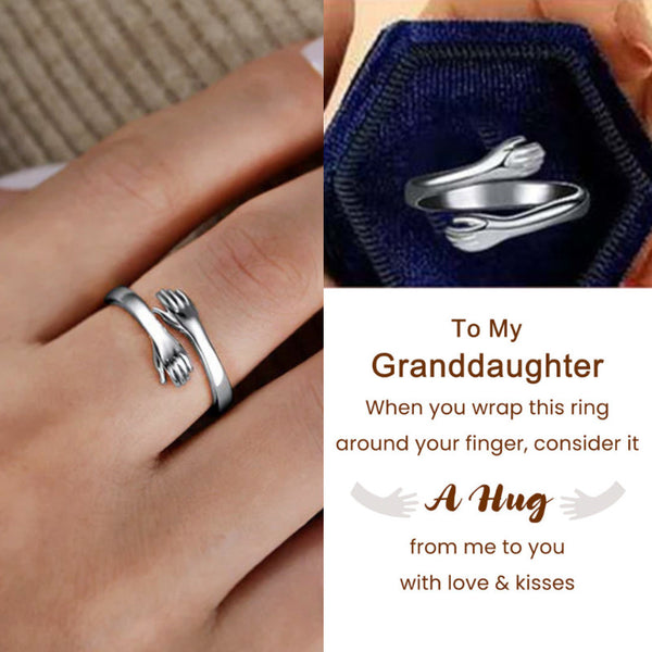 To My Daughter - A Hug To You Hug Ring - Sterling Silver Adjustable Ring - LV0190