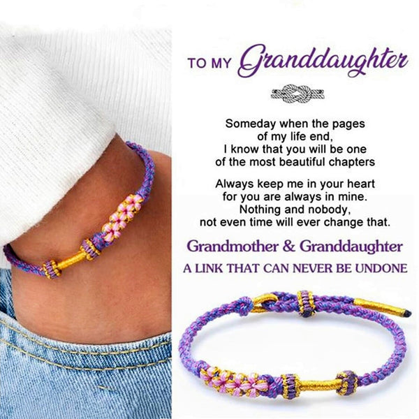 To My Granddaughter - A Link That Can Never Be Undone Blossom Knot Bracelet - LV0196