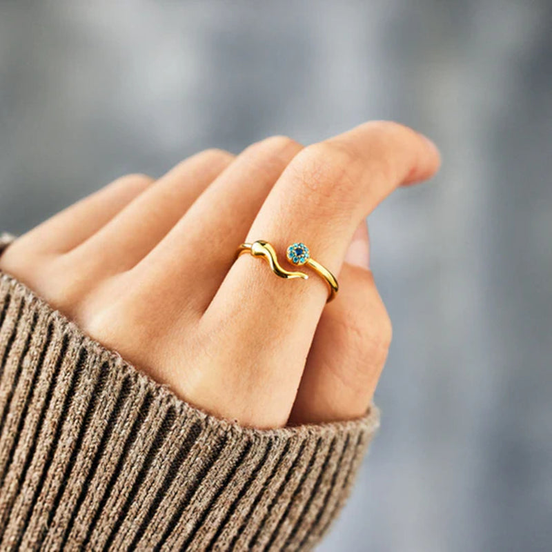 All Is Good Evil Eye Ring - Italian Horn Ring - LV0159