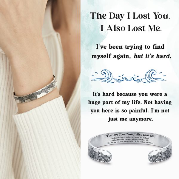 The Day I Lost You Memorial Bracelet -  Women's Cuff Bangle - LV0167