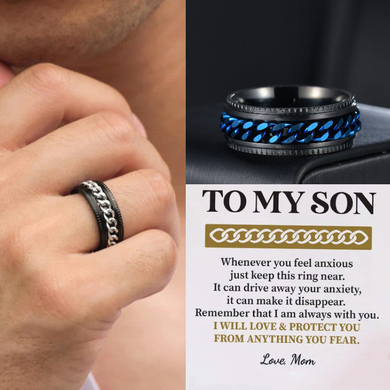 To My Son - Drive Away Your Anxiety Chain Spinner Fidget Ring - LV0189