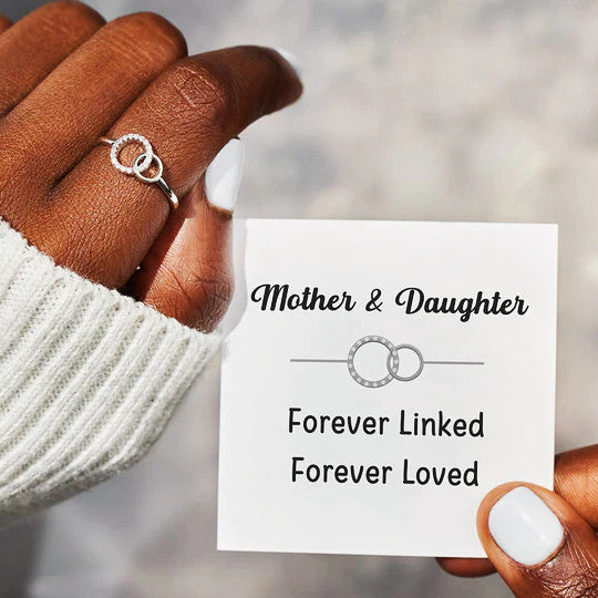 MOTHER AND DAUGHTER - FOREVER LINKED FOREVER LOVED LINKED CIRCLE RING - LV0210