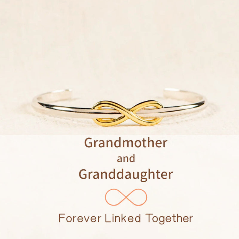 Grandmother & Granddaughter Forever Linked Together Two-Tone Infinity Bangle - LV0146