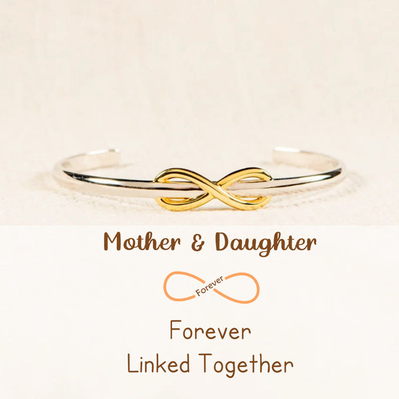 Grandmother & Granddaughter Forever Linked Together Two-Tone Infinity Bangle - LV0146