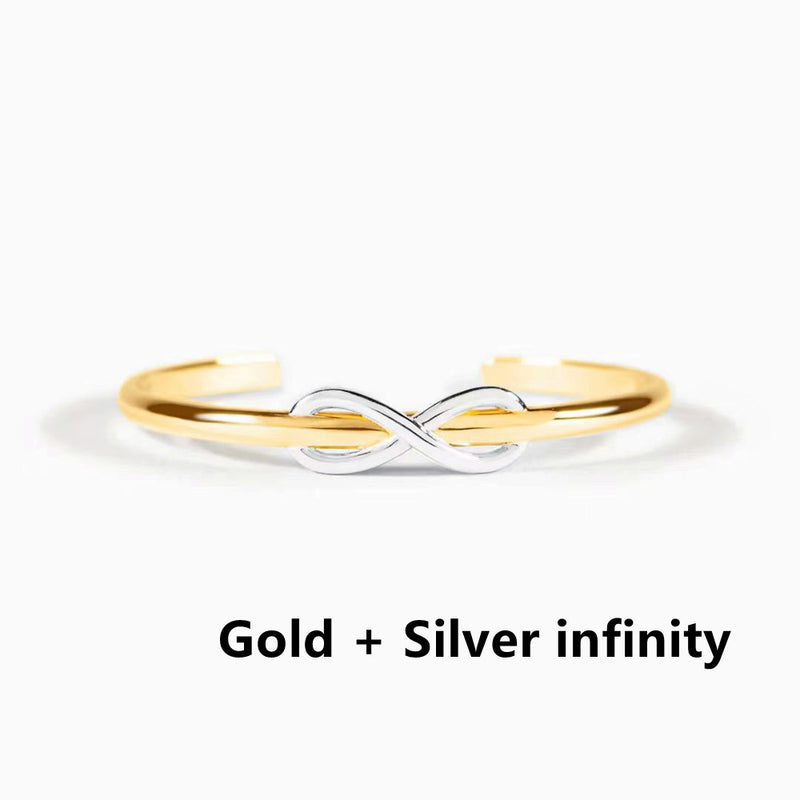 Grandmother & Granddaughter Forever Linked Together Two-Tone Infinity Bangle - LV0146