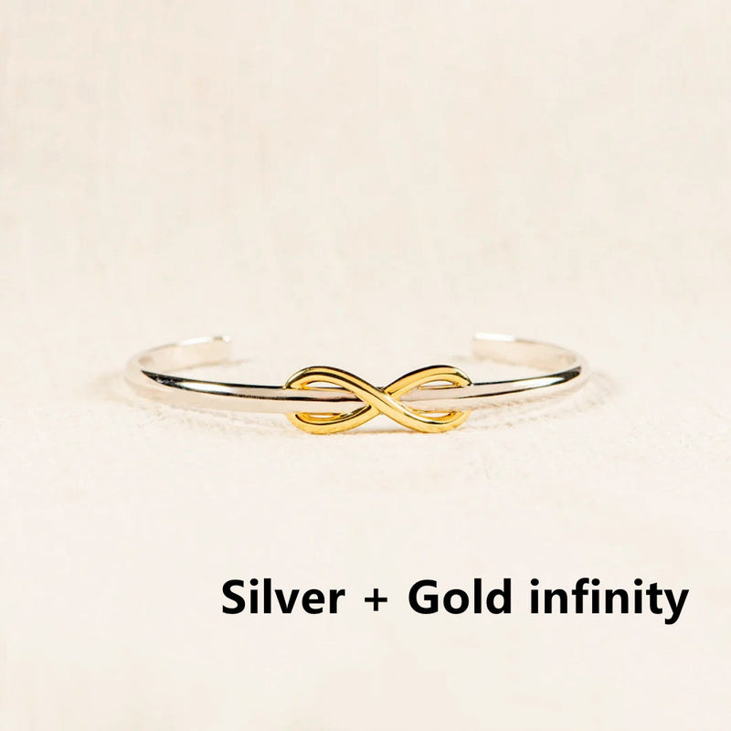 Grandmother & Granddaughter Forever Linked Together Two-Tone Infinity Bangle - LV0146