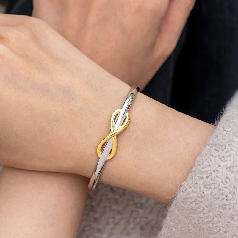 Grandmother & Granddaughter Forever Linked Together Two-Tone Infinity Bangle - LV0146