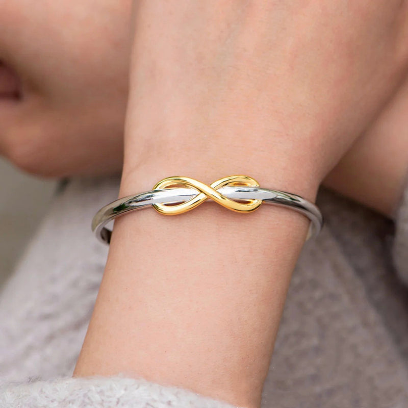 Grandmother & Granddaughter Forever Linked Together Two-Tone Infinity Bangle - LV0146