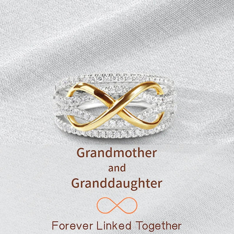 To My Granddaughter - Grandmother & Granddaughter Forever Linked Together Infinity Ring - LV0193