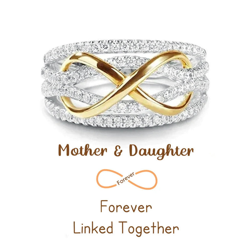 To My Granddaughter - Grandmother & Granddaughter Forever Linked Together Infinity Ring - LV0193