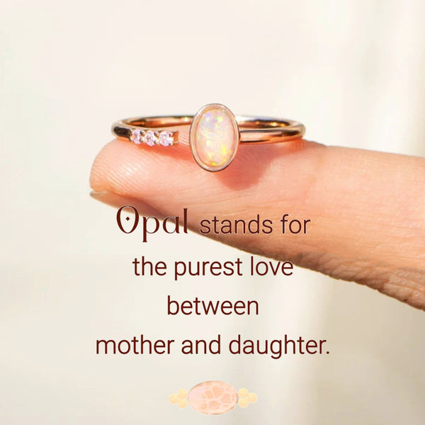 The Purest Love Matching Oval Cut Opal Ring - Sterling Silver Adjustable Ring - LV0270