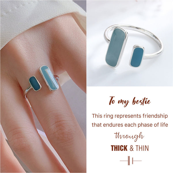 To My Bestie - Enamel Thick And Thin Ring - LU-003