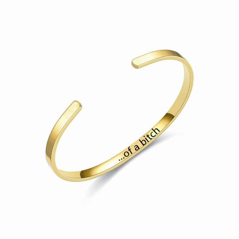 Be Kind ...Of A B*tch Black Bangle - Women's Cuff Bracelet - LV0315