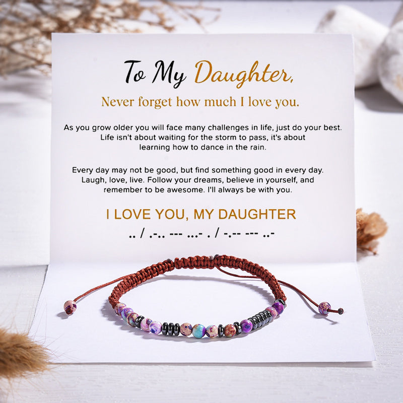 To My Grandson - I Love You Morse Code Bracelet - Secret Message Bracelet - LV0059