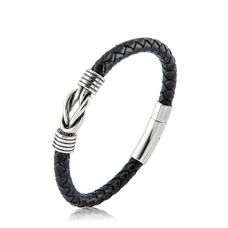 To My Son - Infinity Knot Leather Bracelet - Bracelet For Men - LV0092