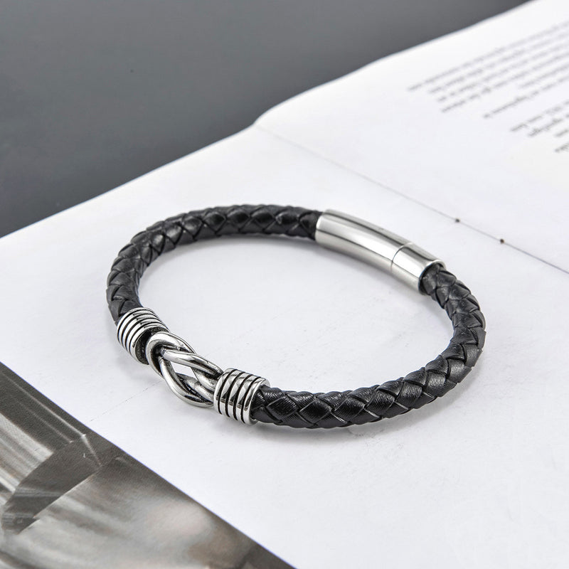 To My Son - Infinity Knot Leather Bracelet - Bracelet For Men - LV0092