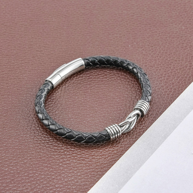 To My Son - Infinity Knot Leather Bracelet - Bracelet For Men - LV0092