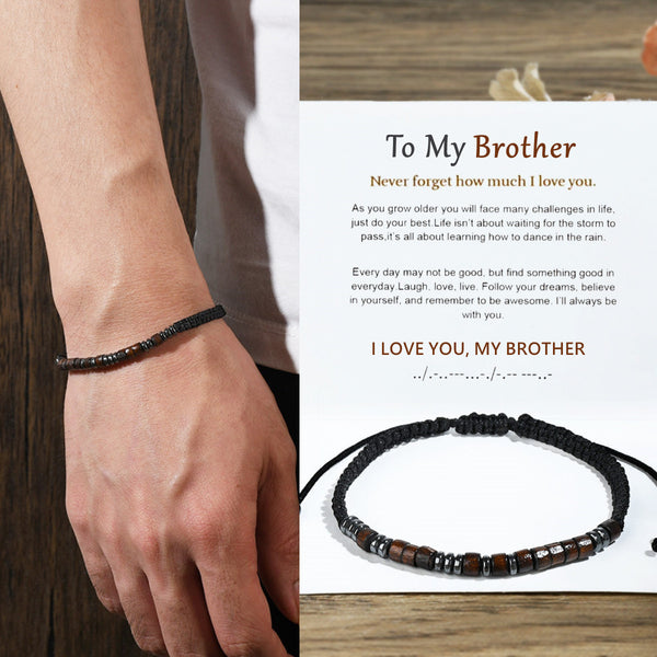 To My Brother - I Love You Morse Code Bracelet - Secret Message Bracelet - LV0059