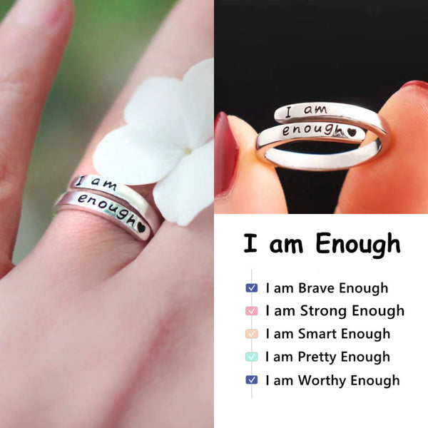 I am enough Ring - 925 Sterling Silver Adjustable Ring - LV0199