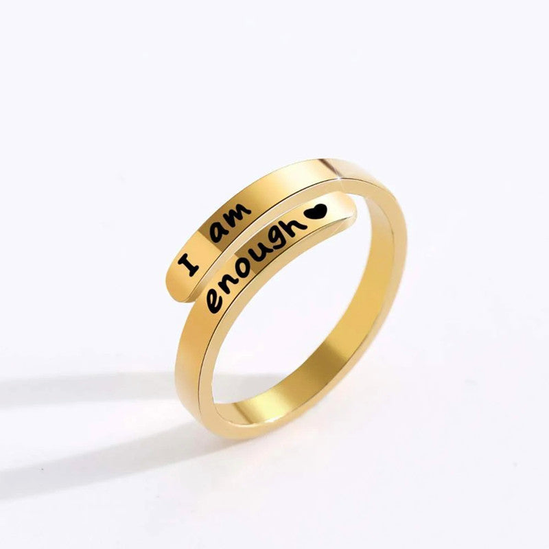 I am enough Ring - 925 Sterling Silver Adjustable Ring - LV0199