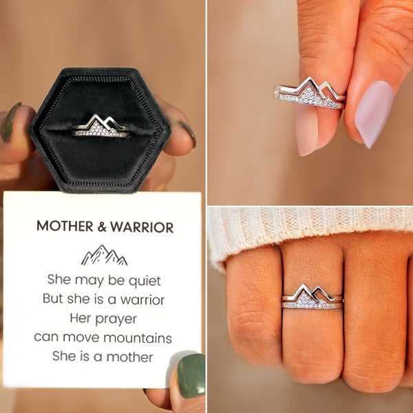 Mother & Warrior Mountain Ring - Strength Of A Mountain Sterling Silver Ring - LV0108