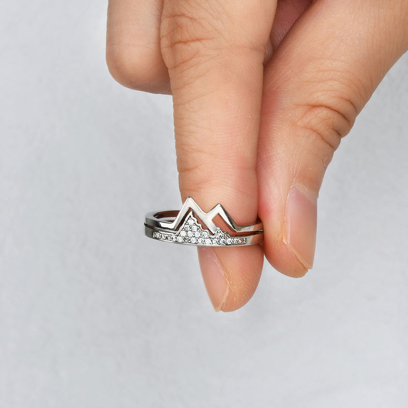 Mother & Warrior Mountain Ring - Strength Of A Mountain Sterling Silver Ring - LV0108