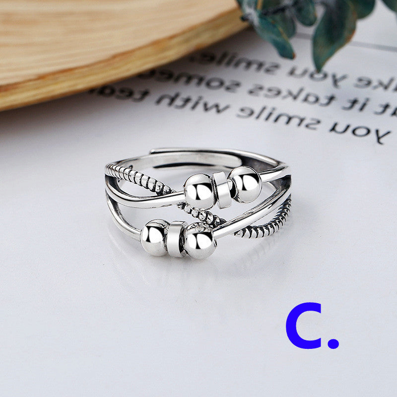 Spinning Crossover Fidget Ring - Anxiety Ring For Women - LV0052