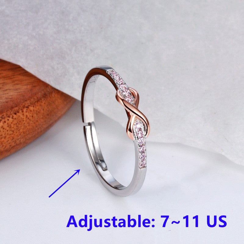 Sisters Are We Infinity Pave Ring - Sterling Silver Ring - LV0016