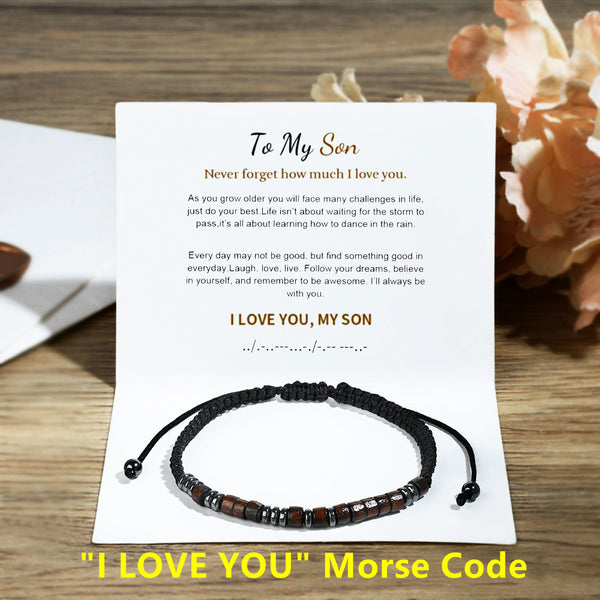 To My Granddaughter - I Love You Morse Code Bracelet - Secret Message Bracelet - LV0059