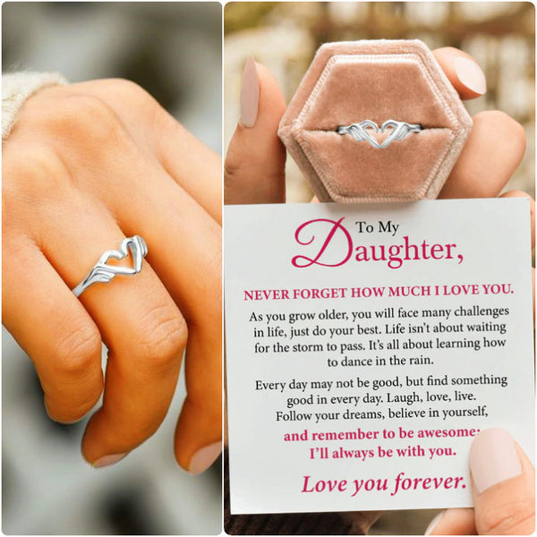 To My Daughter - I Love You Forever Ring - Sterling Silver Adjustable Ring - LV0191