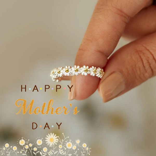 Mother's Day Daisy Ring - Perfect Gift For Loved Ones - Sterling Silver Ring - LV0095