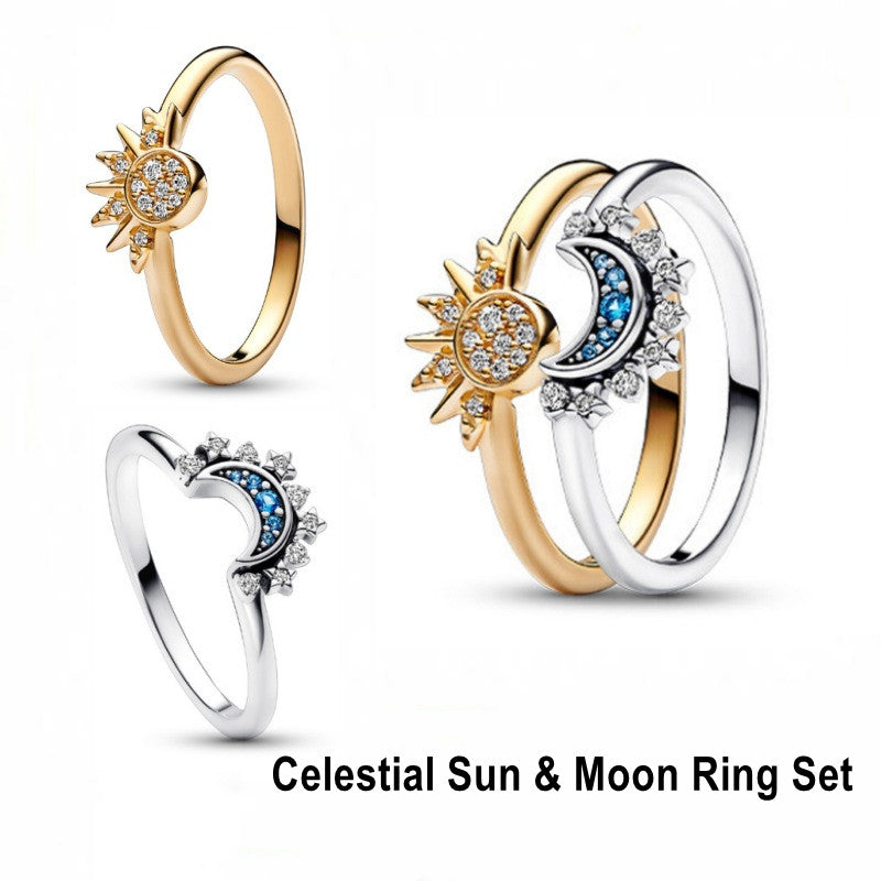 To My Best Friend - I'm Always Right Here Celestial Sun & Moon Ring Set - LV0351