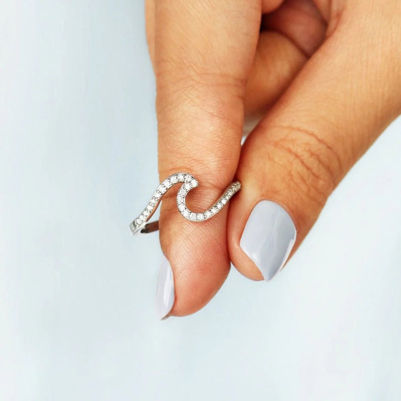 Best Bi♥︎ches Matching Highs and Lows Minimalist Wave Ring - LV0011