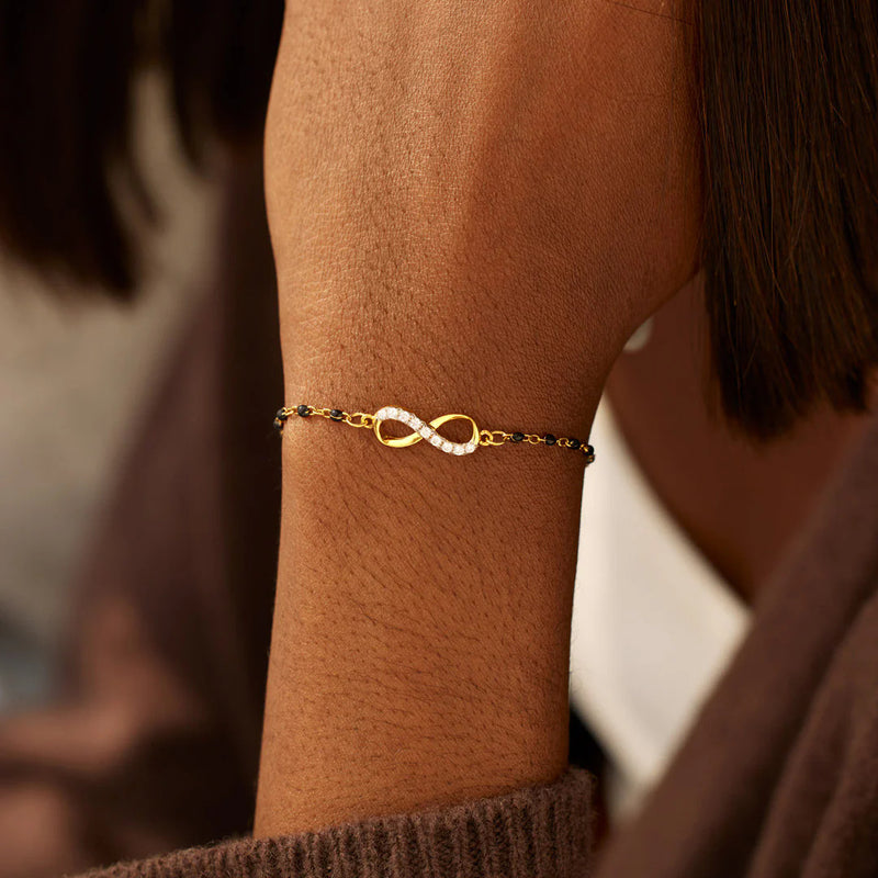 Our Bond Is Everlasting Golden Infinity Beaded Bracelet - LV0367