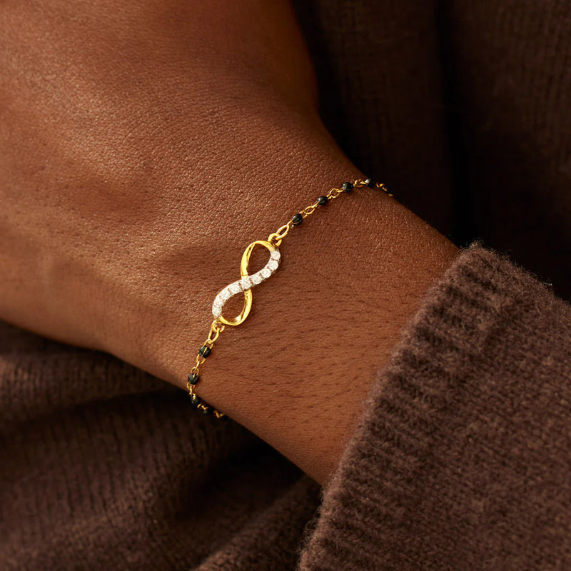 Our Bond Is Everlasting Golden Infinity Beaded Bracelet - LV0367