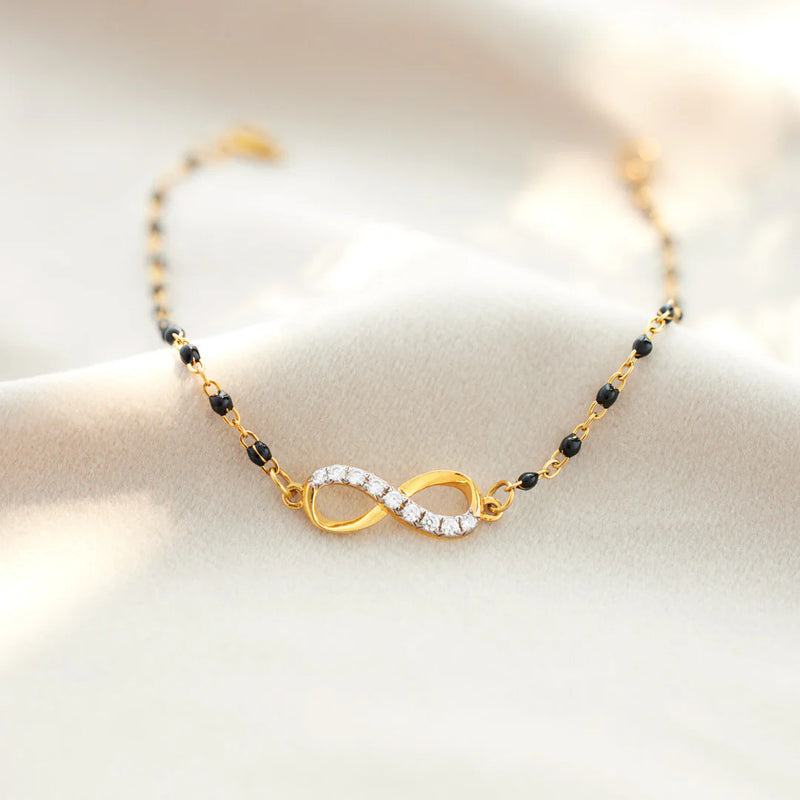 Our Bond Is Everlasting Golden Infinity Beaded Bracelet - LV0367