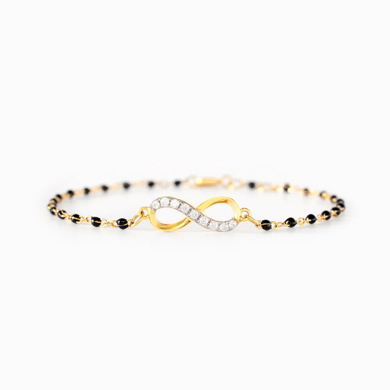 Our Bond Is Everlasting Golden Infinity Beaded Bracelet - LV0367