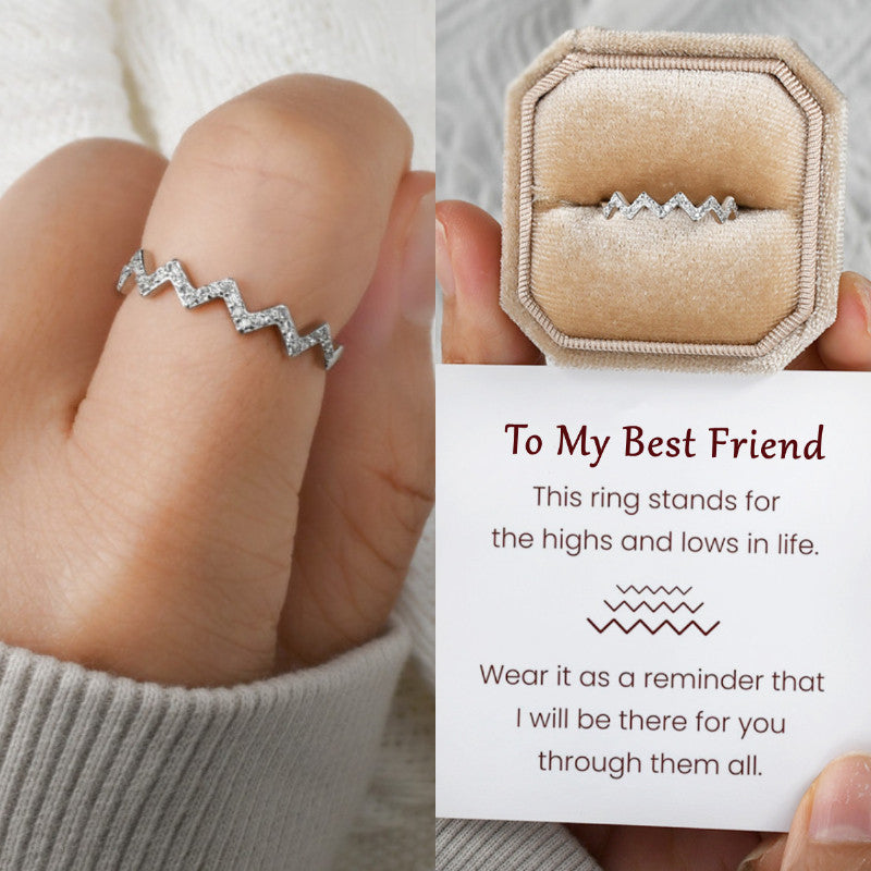 TO MY BEST FRIEND HIGHS AND LOWS RING - STERLING SILVER RING - LV0009