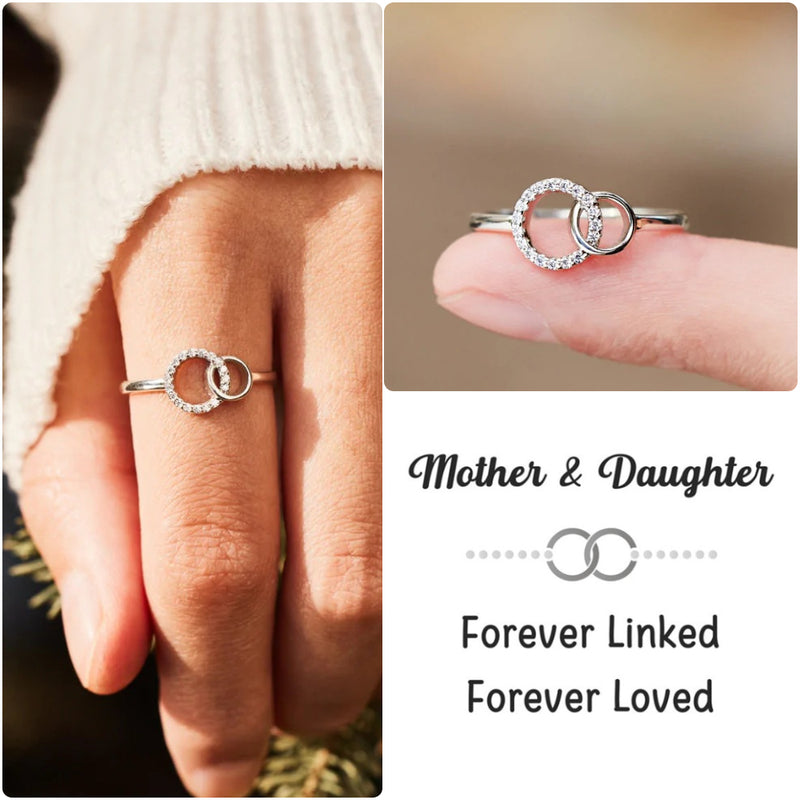 MOTHER AND DAUGHTER - FOREVER LINKED FOREVER LOVED LINKED CIRCLE RING - LV0210