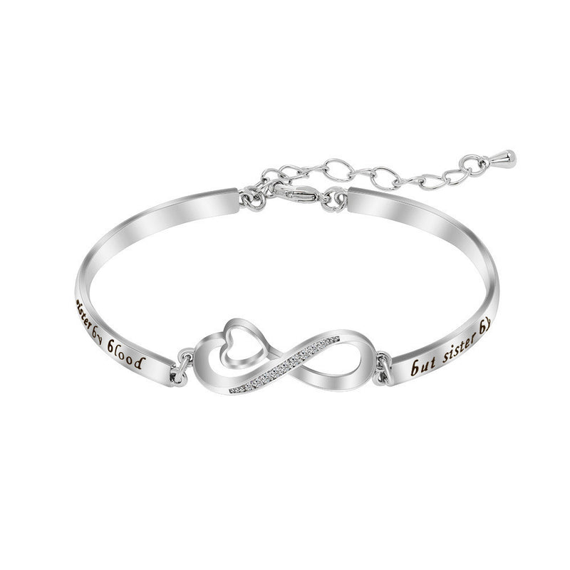 To My Best Friend - Sisters By Heart Bracelet - Infinity Heart Bracelet - LV0019