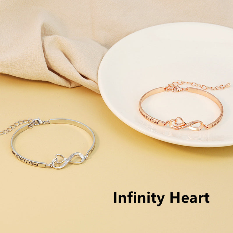 To My Best Friend - Sisters By Heart Bracelet - Infinity Heart Bracelet - LV0019