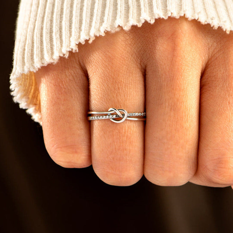 To My Niece - Double Band Knot Ring - Sterling Silver Ring - LV0079