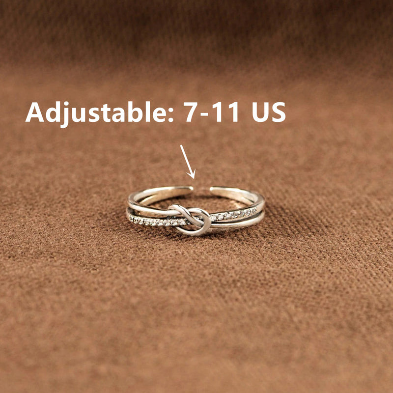 To My Niece - Double Band Knot Ring - Sterling Silver Ring - LV0079