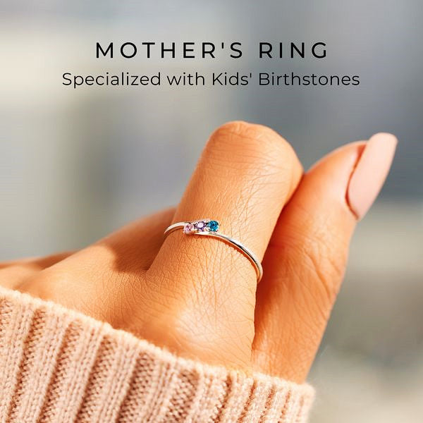 PERSONALIZED 1-5 BIRTHSTONES BYPASS RING - LV0121