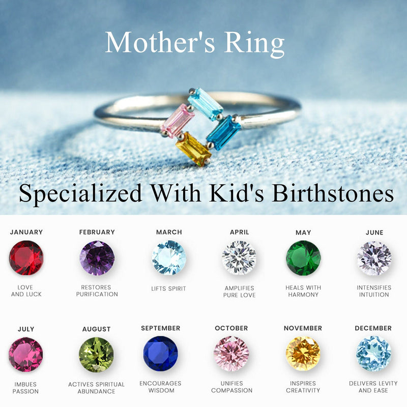 PERSONALIZED 3-6 BAGUETTE BIRTHSTONES RING - LV0088