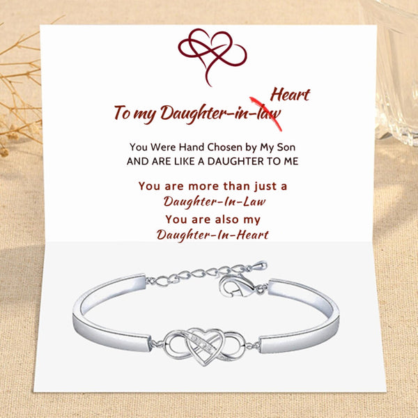 For Daughter-In-Law - You Are Also My Daughter In Heart Infinity Heart Bracelet - LU-005