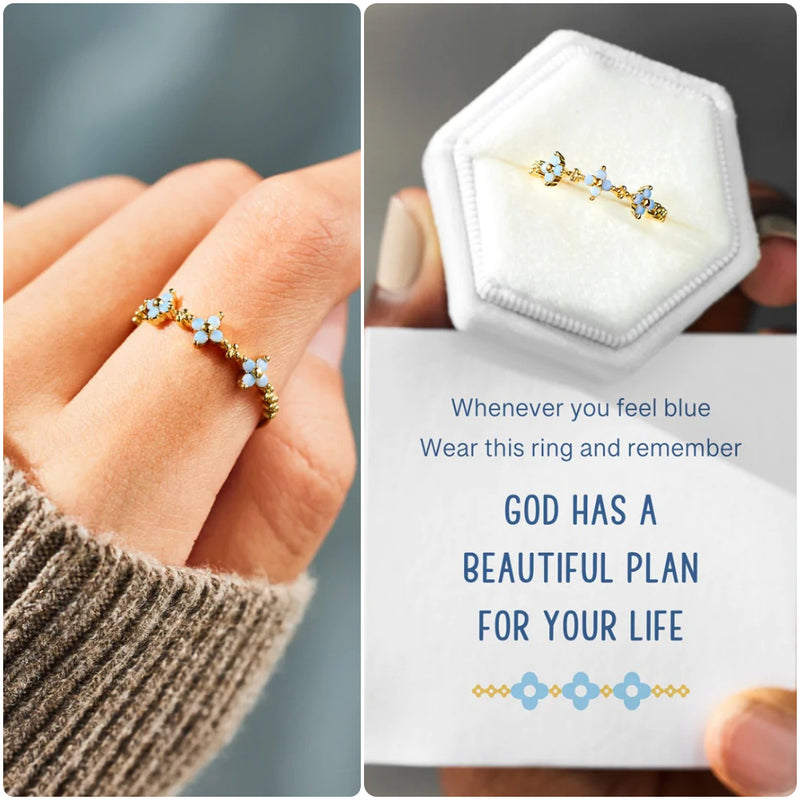 GOD HAS A BEAUTIFUL PLAN FOR YOU TRIPLE FLOWER RING - LV0233